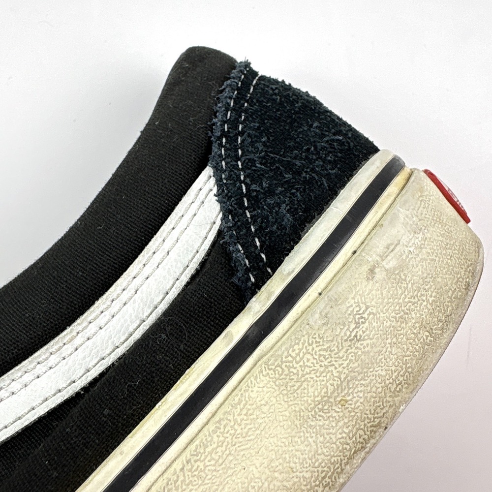 Vans Old Skool Low Top Skate Shoes M 7 W 8.5 Black White Canvas Suede - Picture 15 of 16